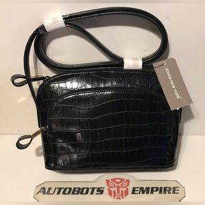 Vintage Womens JONES NEW YORK BORDEAUX Mini Croc Crossbody Bag Purse kors champ